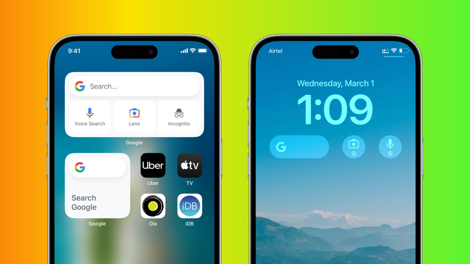 How to add Google widgets to iPhone Home and Lock Screen