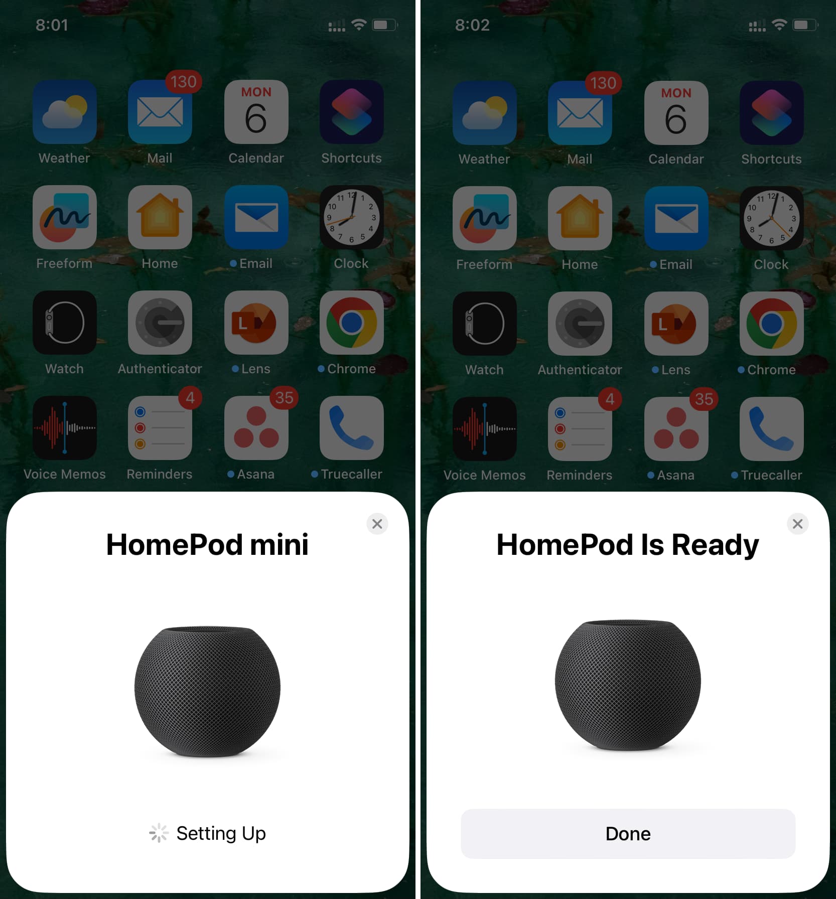 HomePod is setup and ready for use