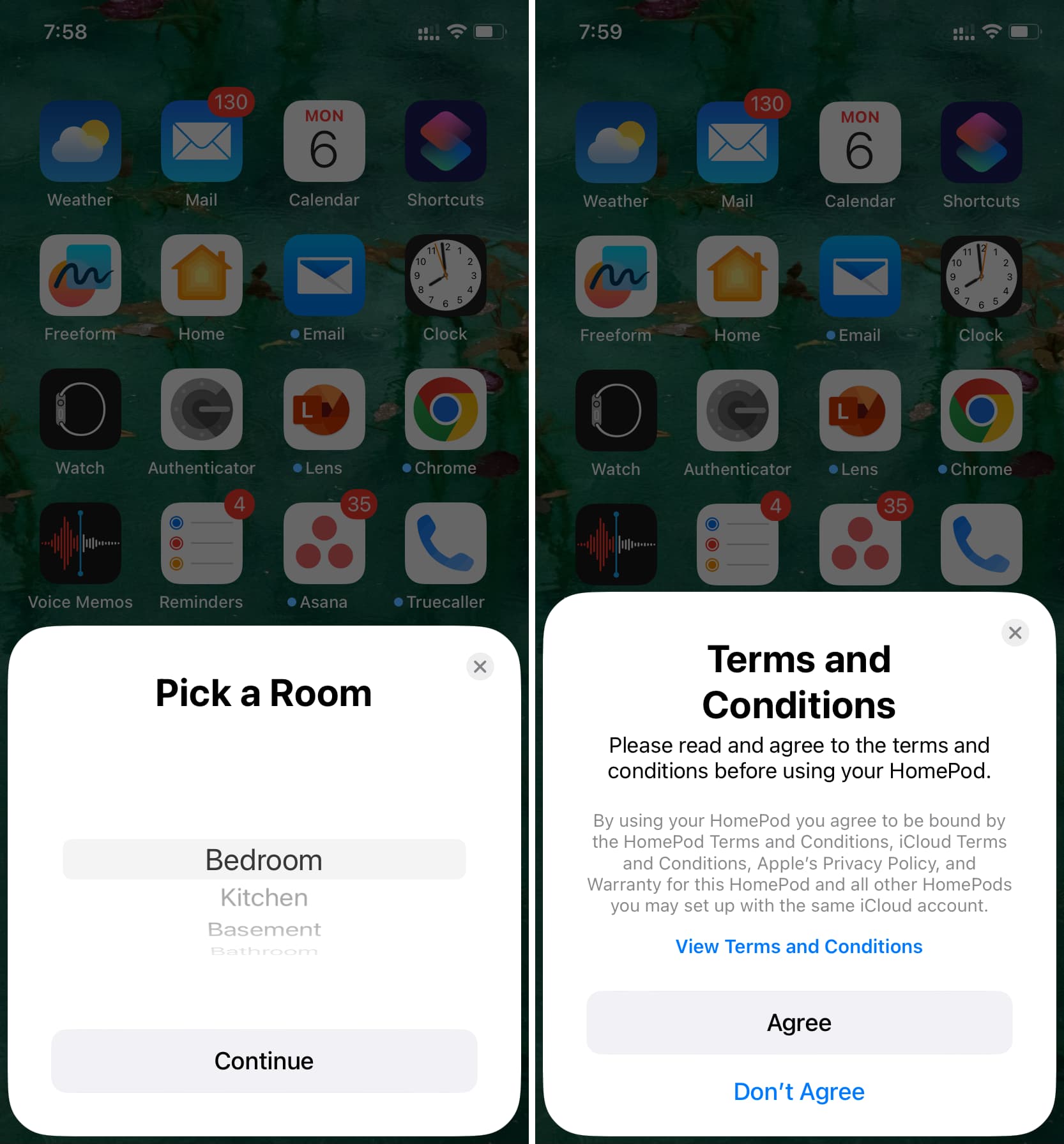 Pick a room for your HomePod during set up