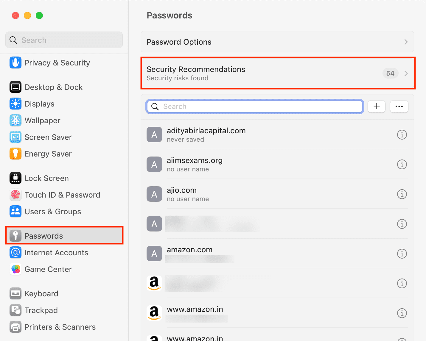 Security Recommendations in Mac Password settings