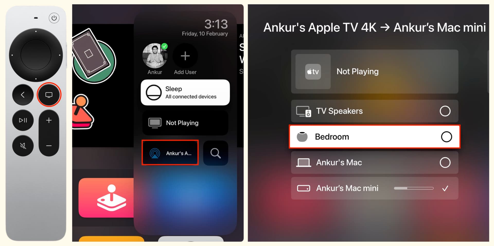 Select HomePod as speaker for Apple TV
