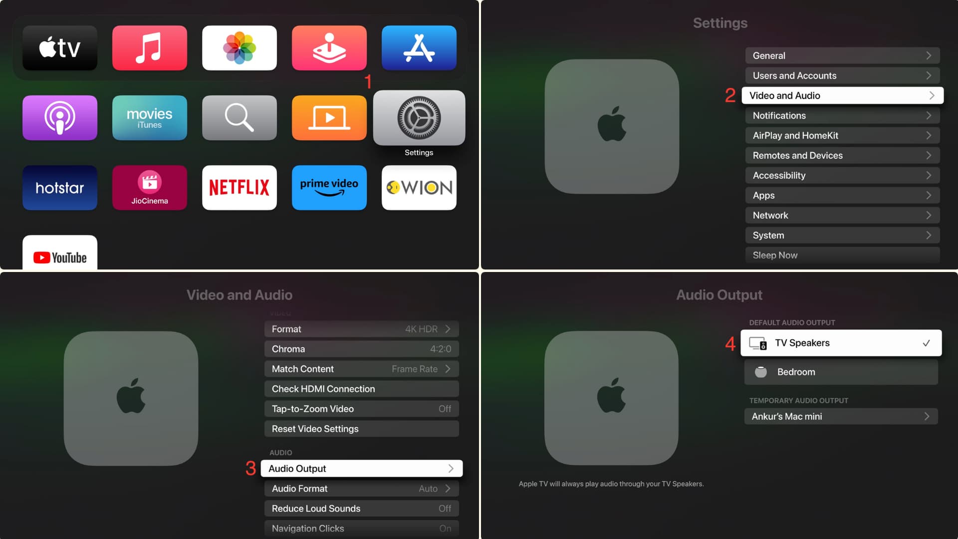 Select non-HomePod as Apple TV audio output
