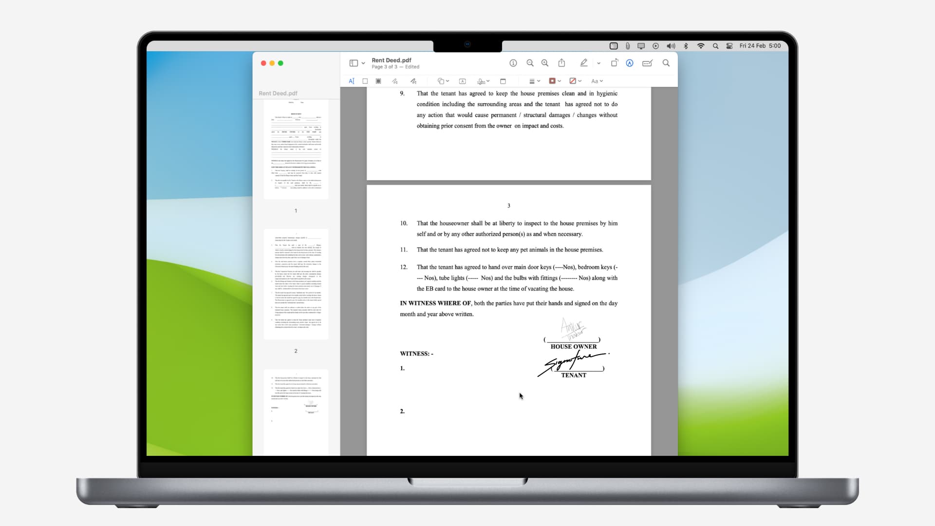 Signing PDF on Mac
