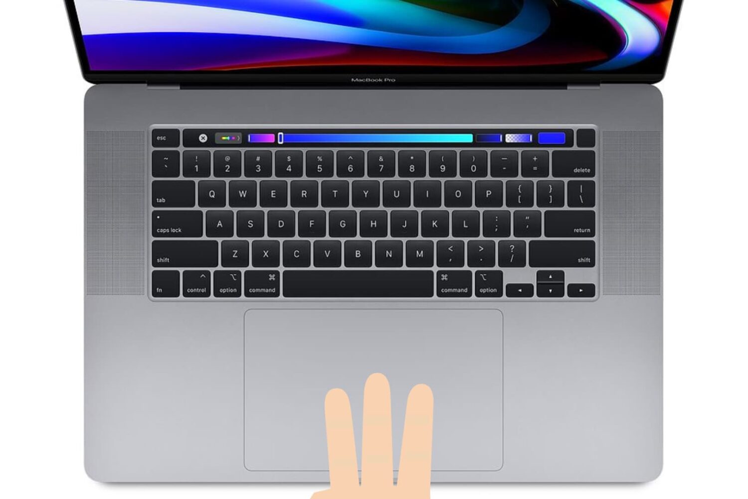 Three-finger drag on MacBook's trackpad