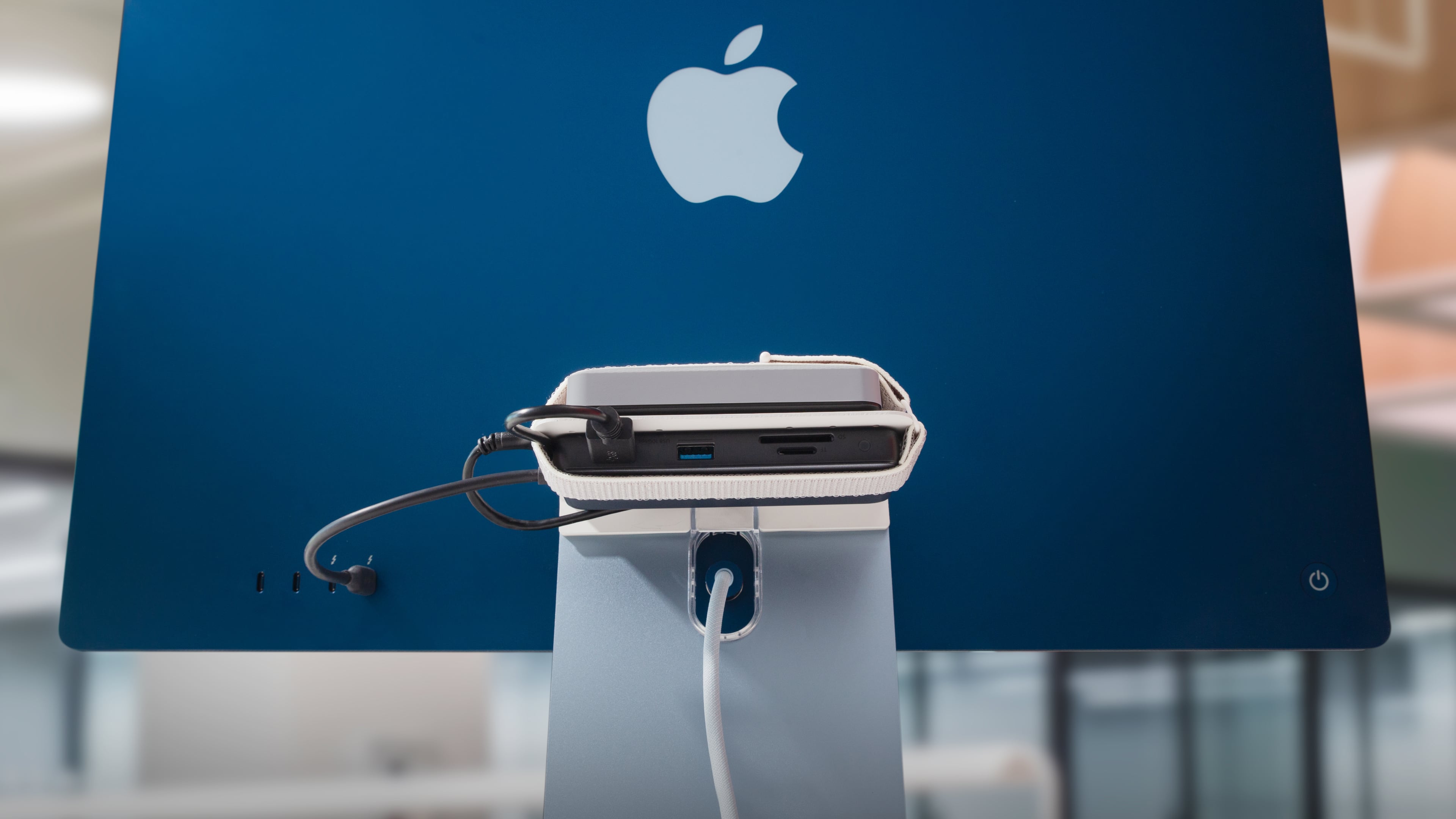 Twelve South's BackPack shelf attached to the iMac stand
