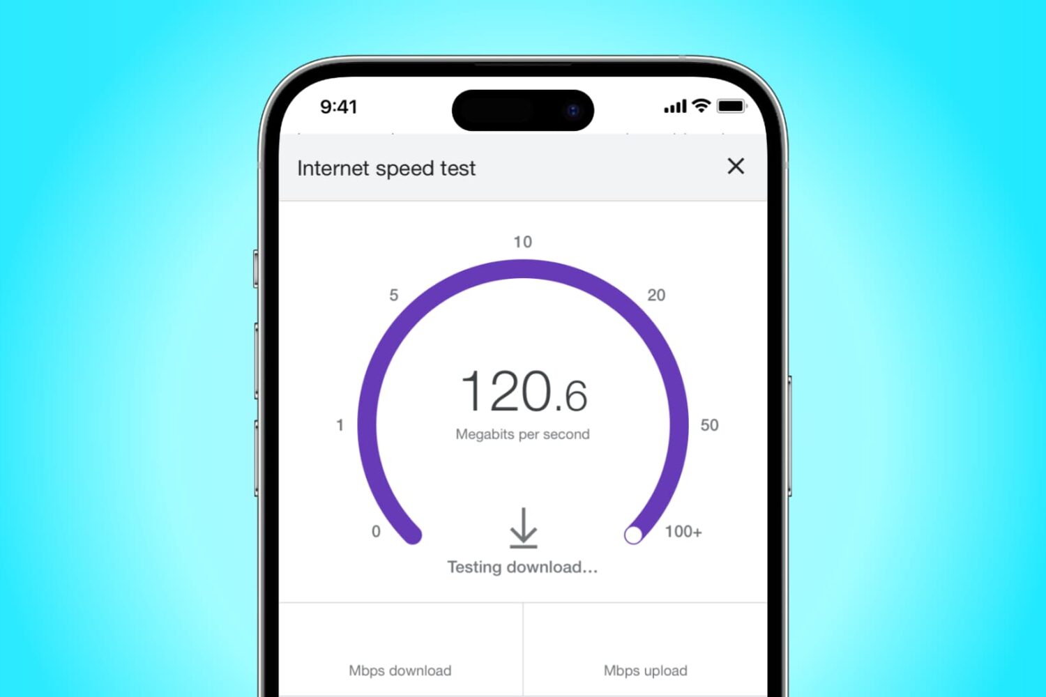 Testing Wi-Fi speed on iPhone