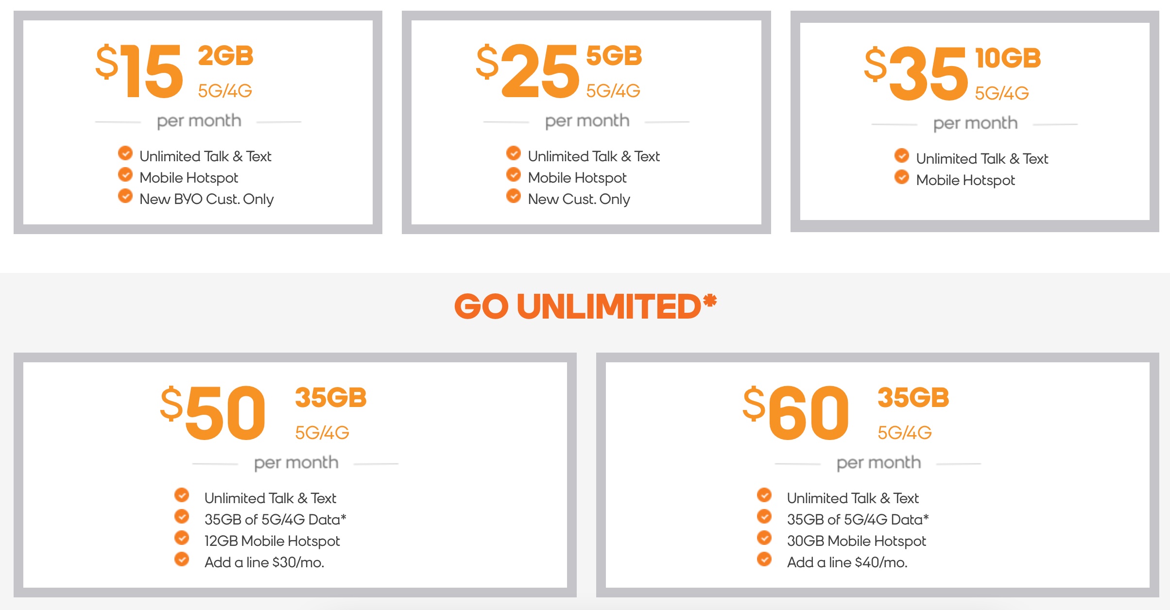 a chart of Boost Mobile's best prepaid plans