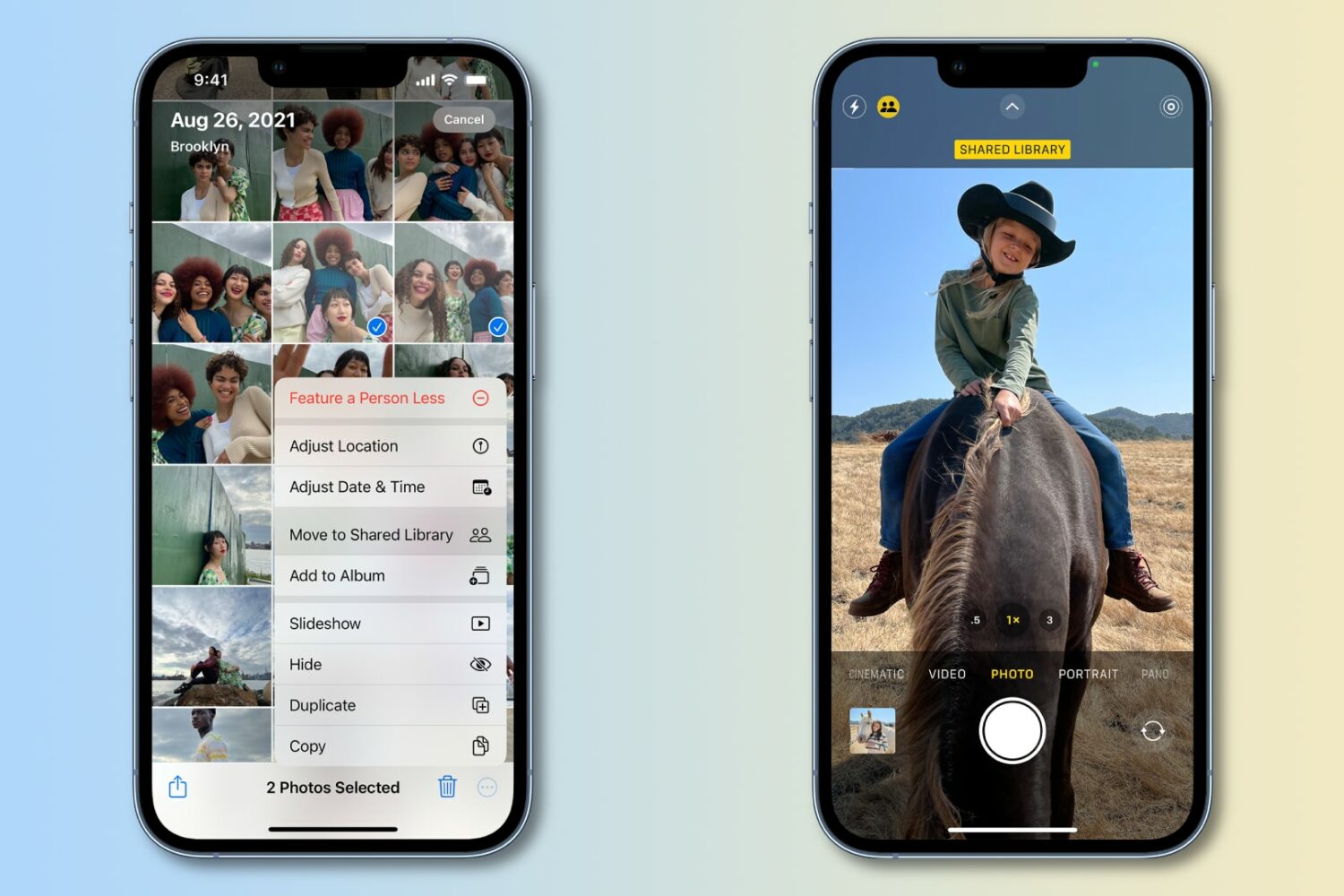The iCloud Photo Sharing Library feature in the Photos and Camera apps on iPhone