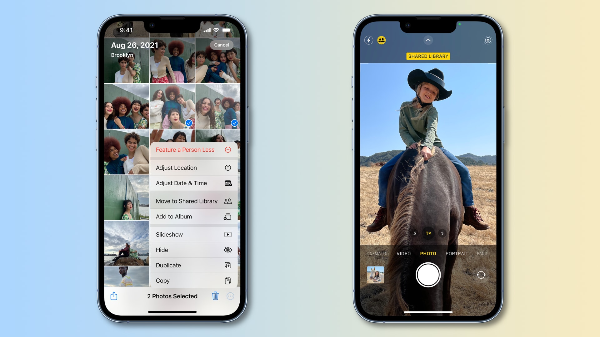 The iCloud Photo Sharing Library feature in the Photos and Camera apps on iPhone