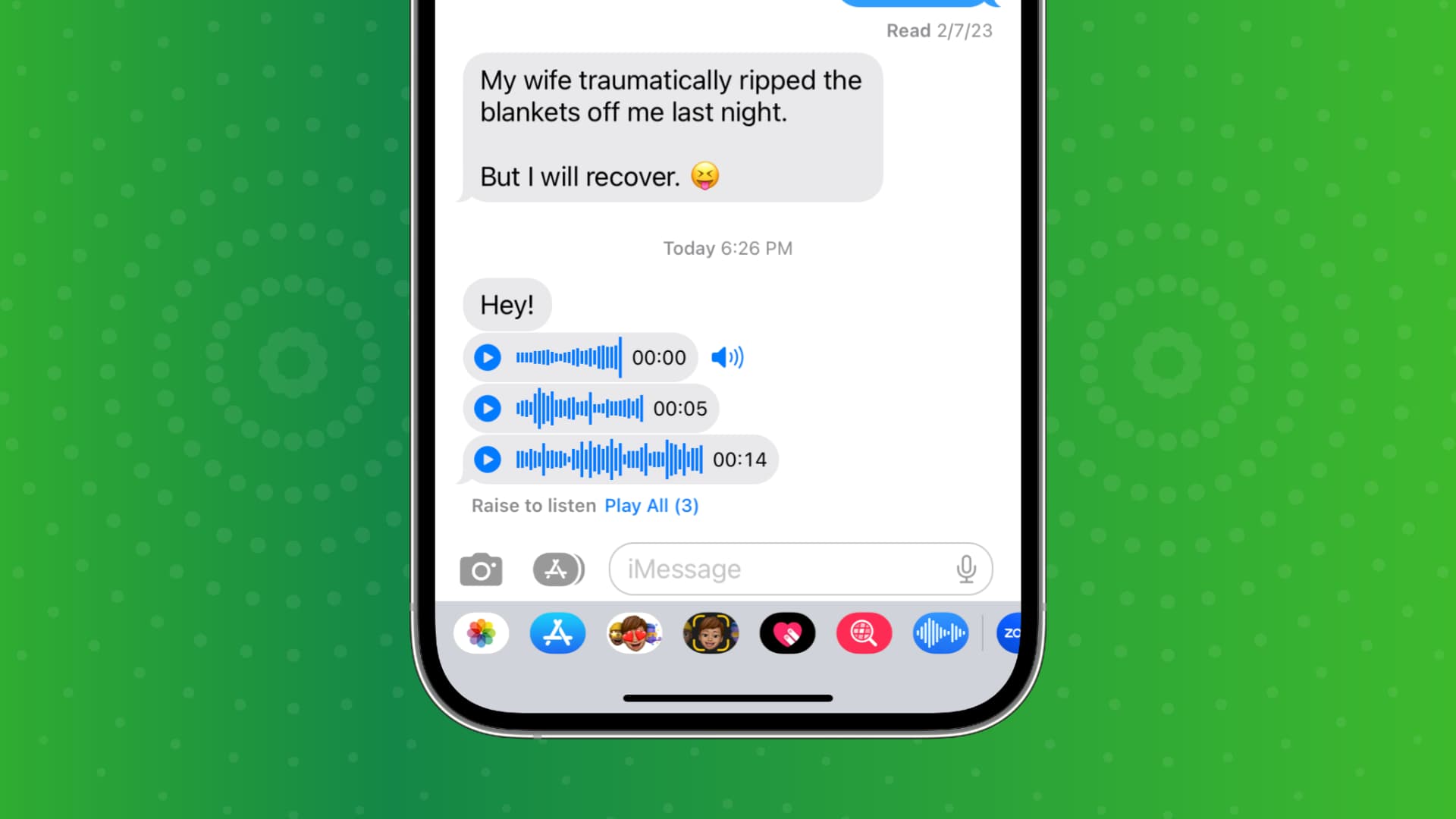 Audio messages in the iPhone Messages app