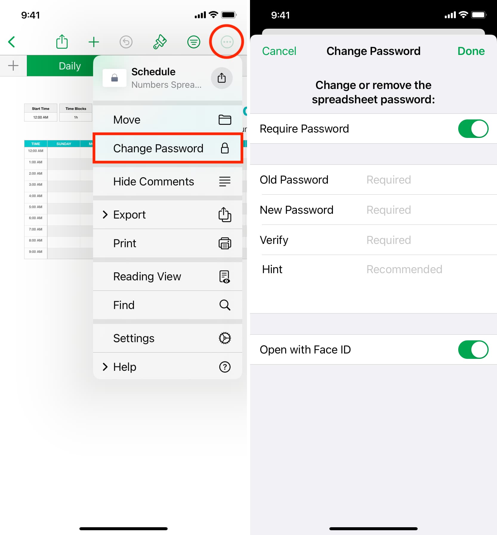 Change Password in Keynote on iPhone