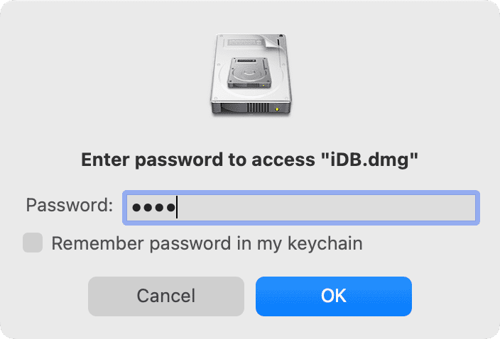 Enter password to open locked folder on Mac