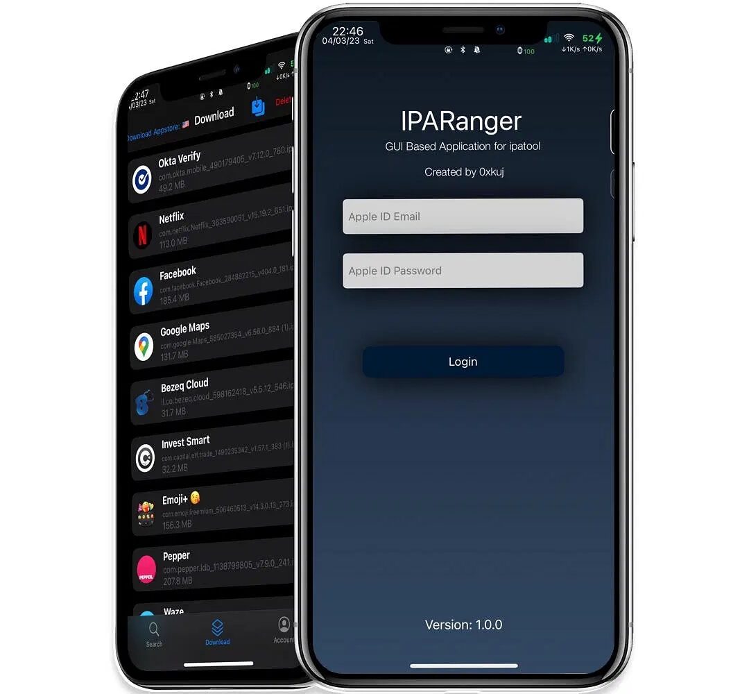 IPA Ranger app user interface.
