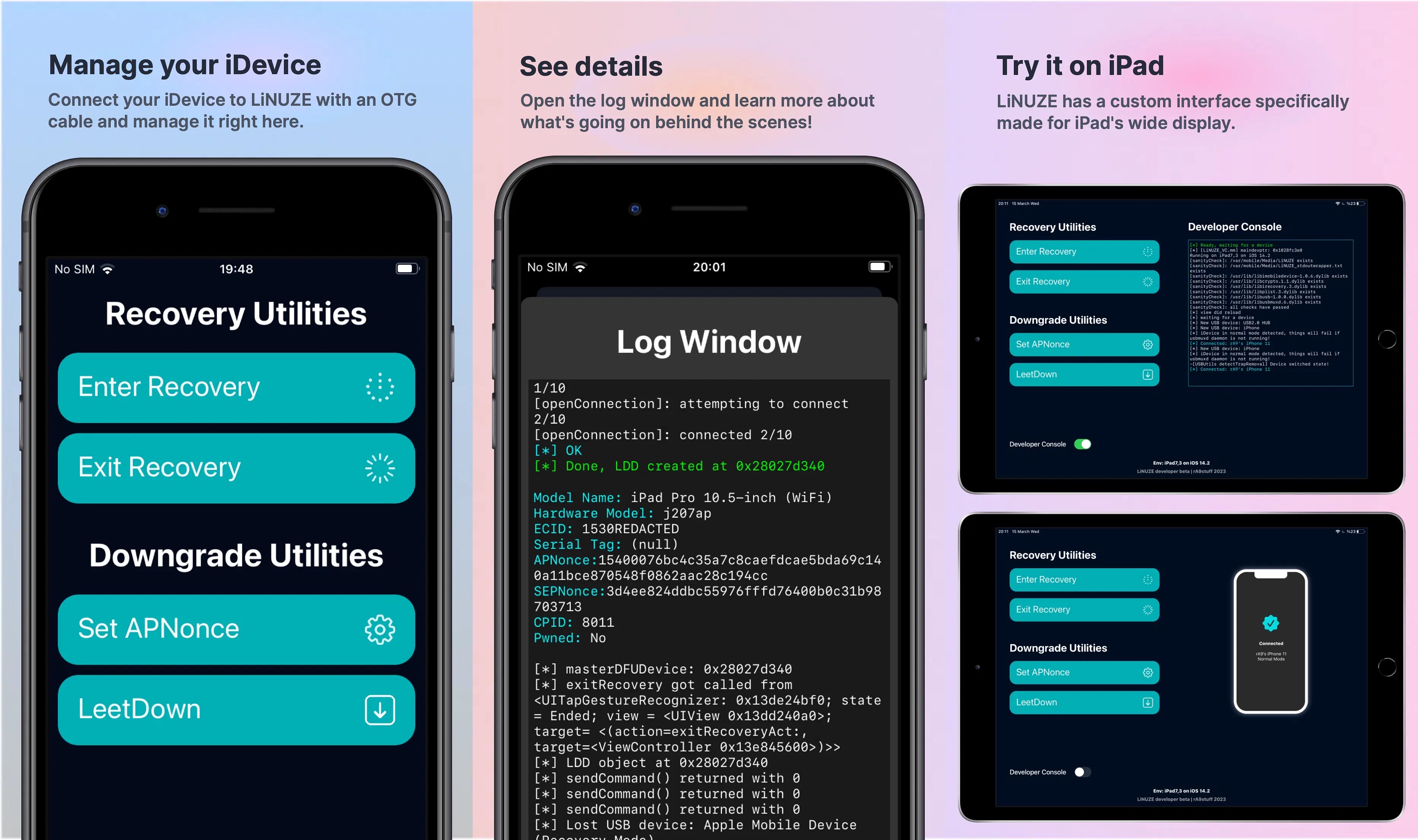 LiNUZE app examples.