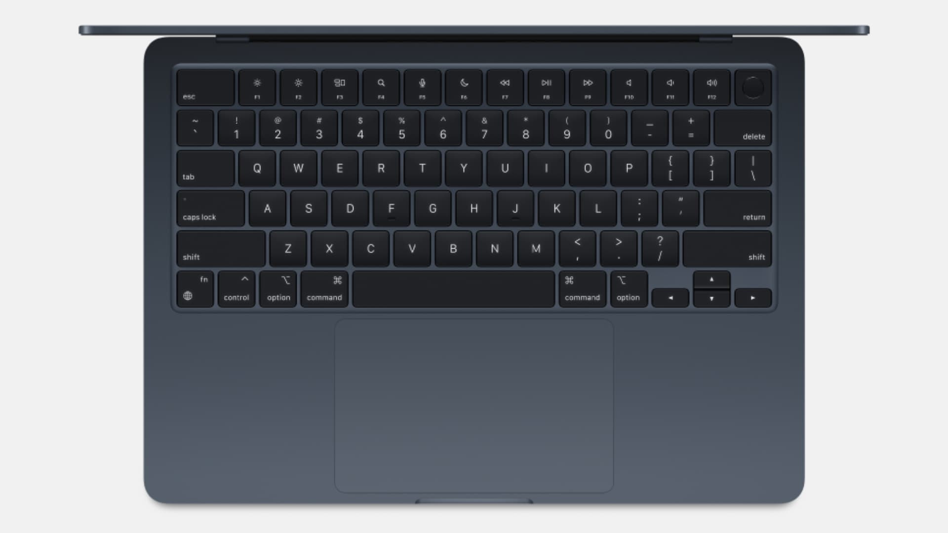 MacBook showing its keyboard
