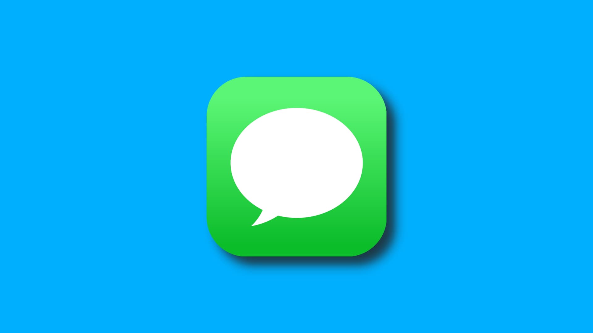Apple Messages app icon on a solid blue background