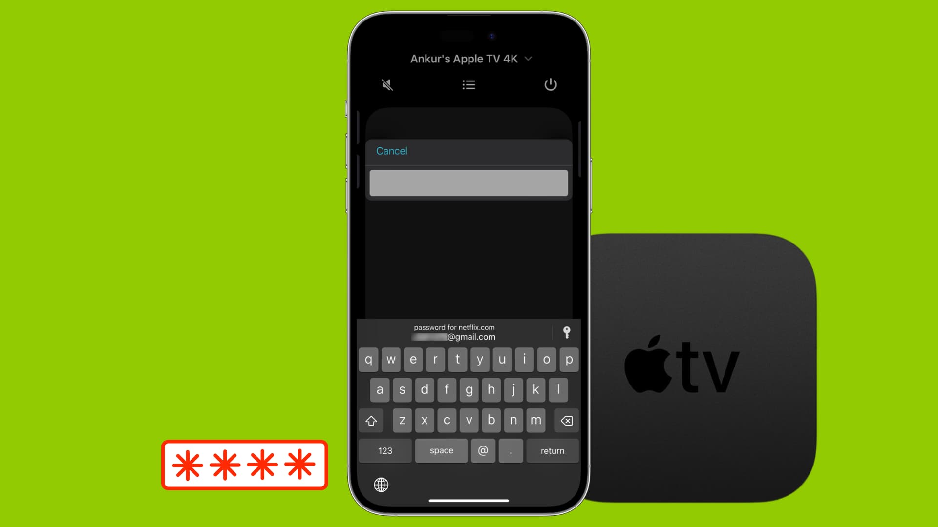 Password autofill via iPhone on Apple TV