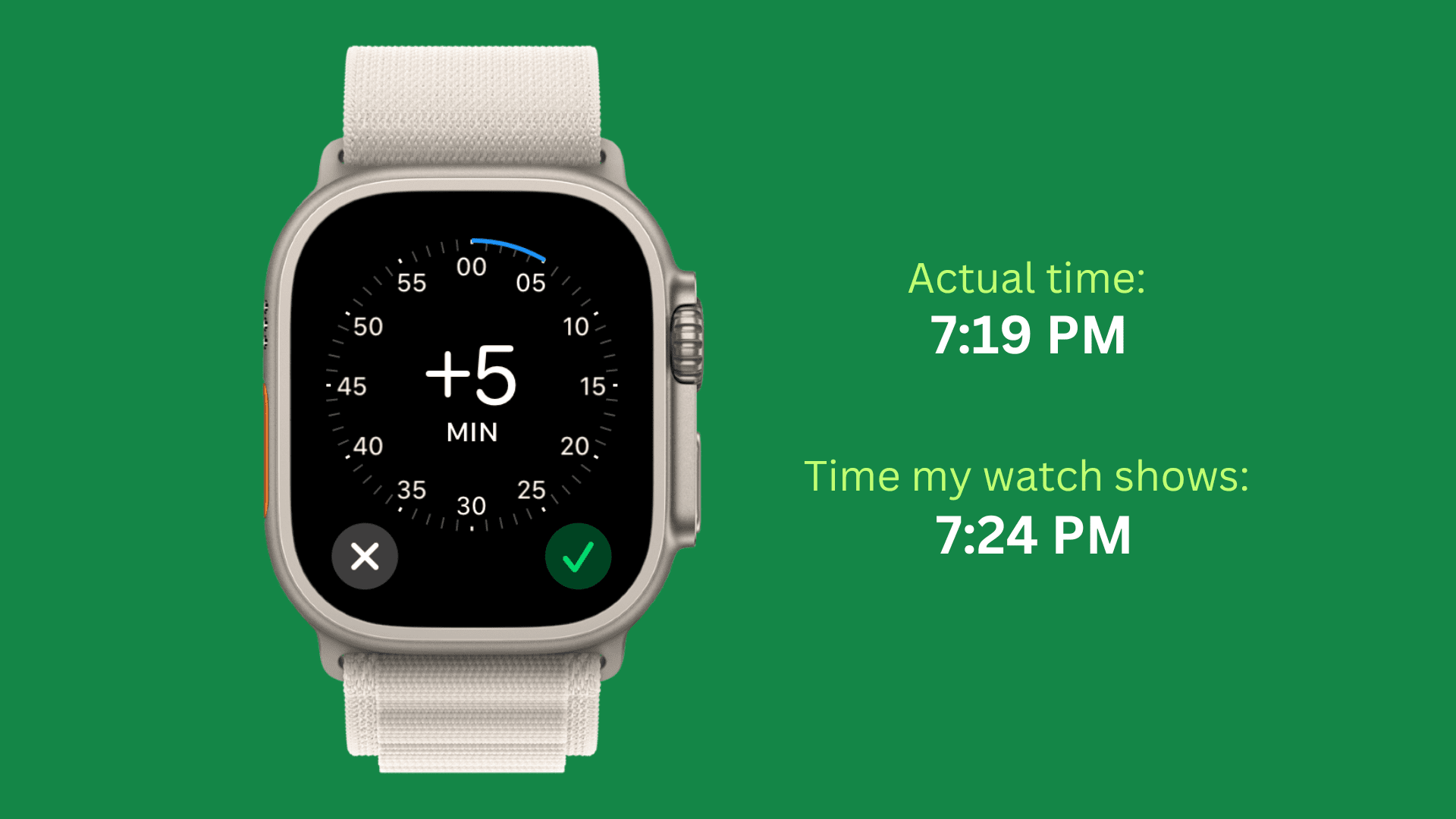 Set time ahead on Apple Watch