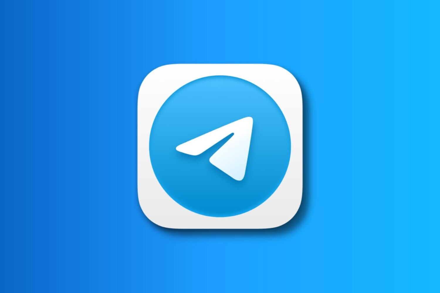 Telegram app icon on a gradient blue background