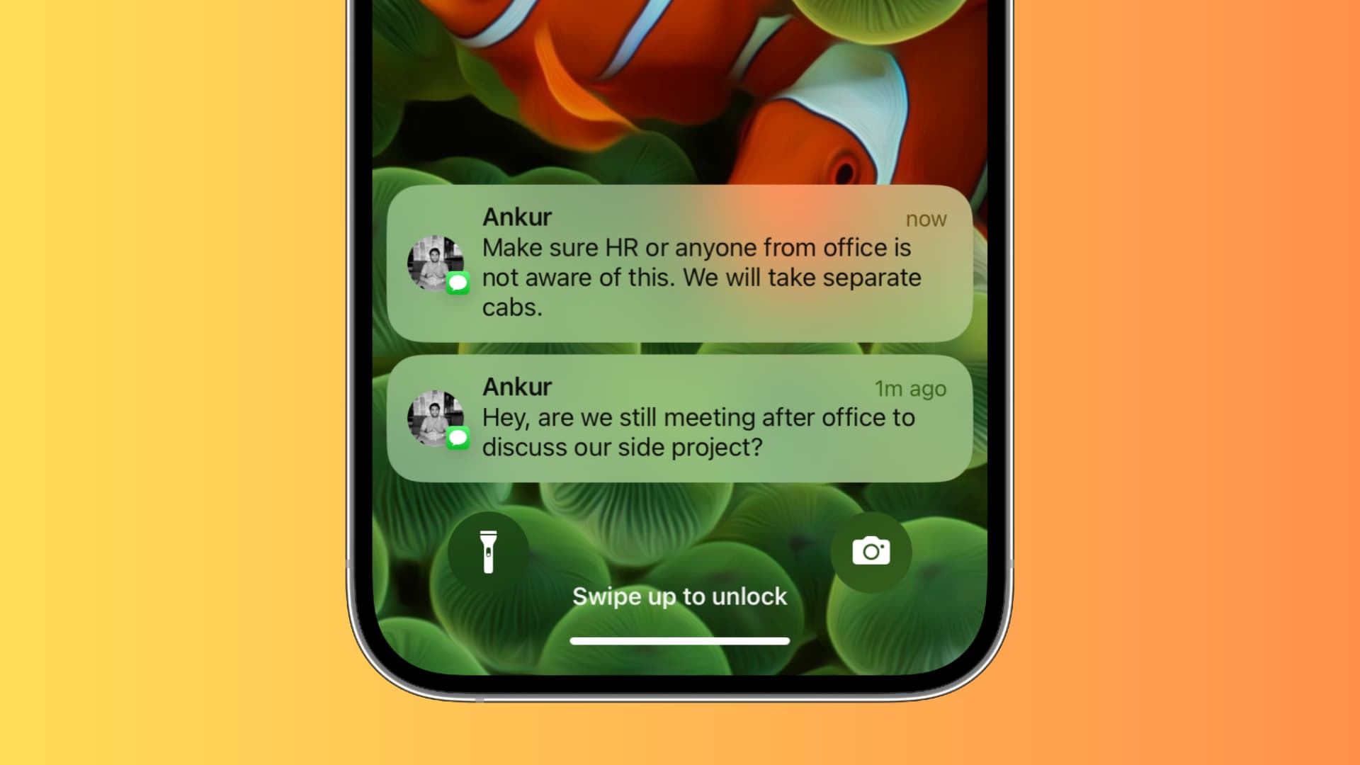Text on iPhone Lock Screen
