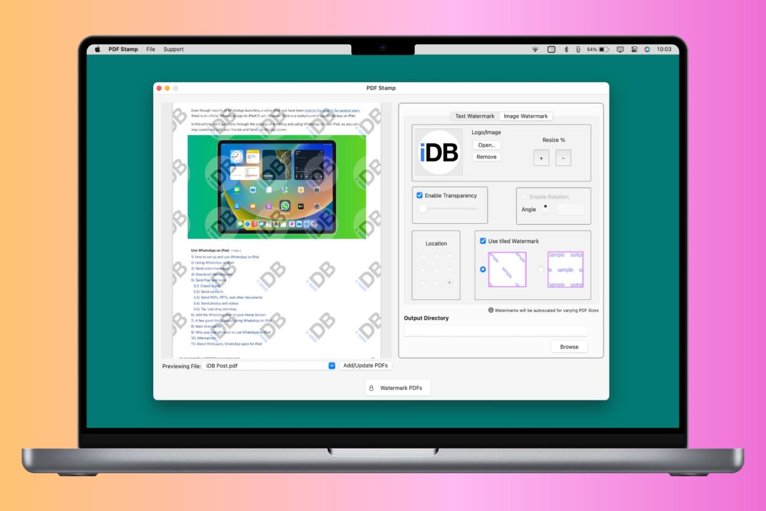 Watermark PDF on Mac