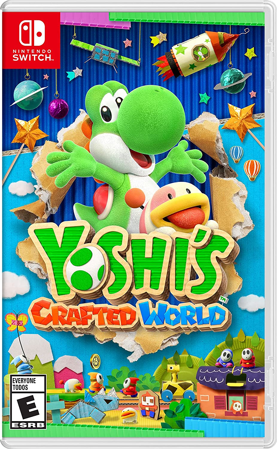 Yoshis Crafted World Nintendo Switch artwork.