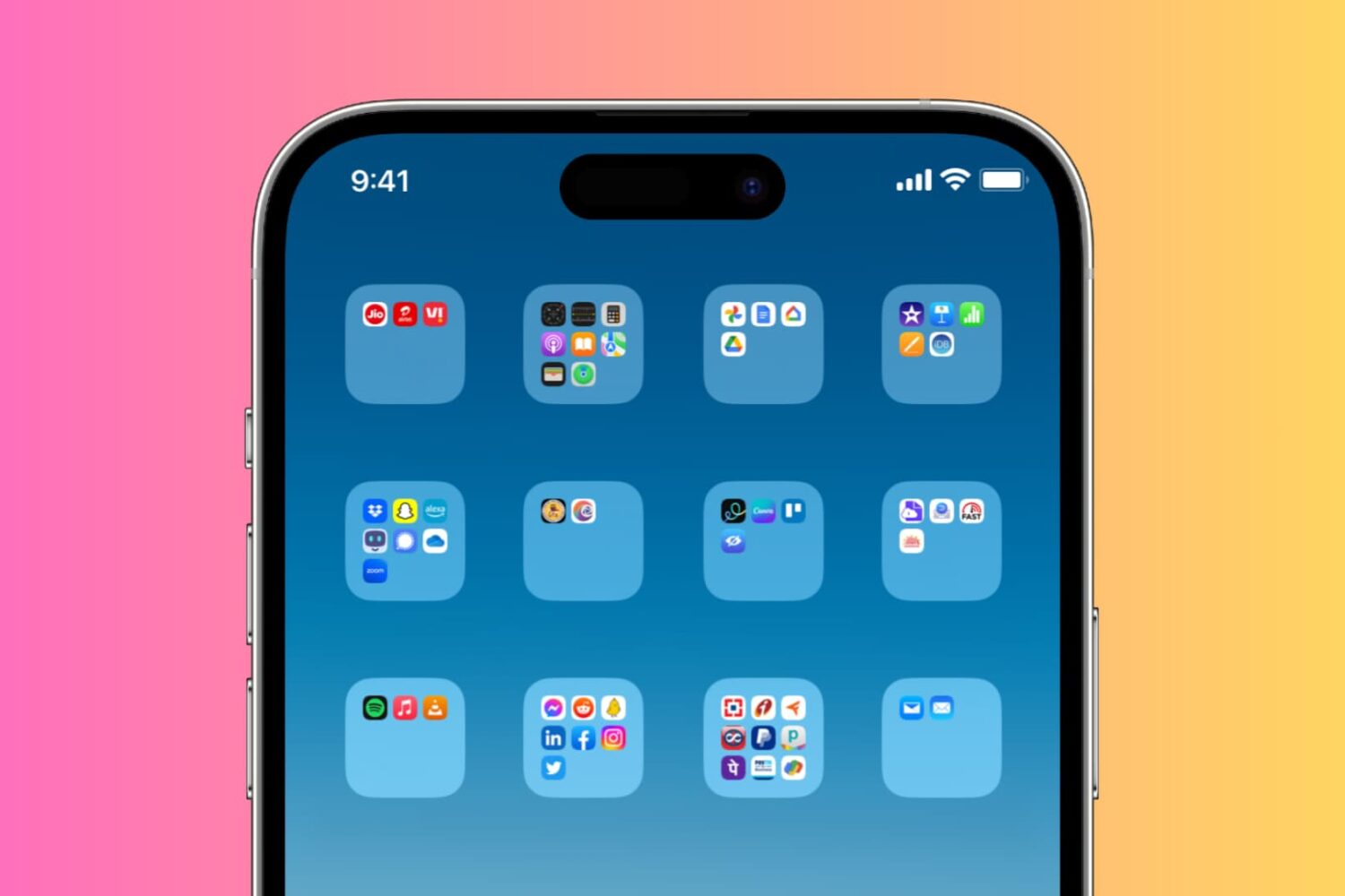 App folders with no name on iPhone Home Screen
