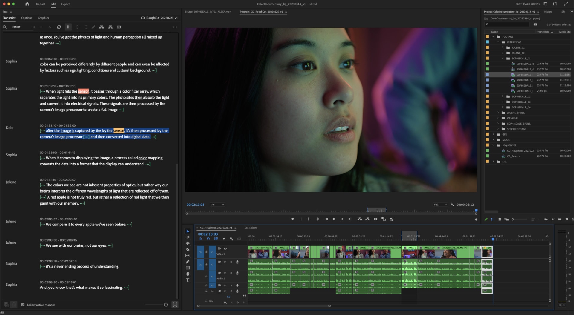 Text-based editing in Premiere Pro for macOS