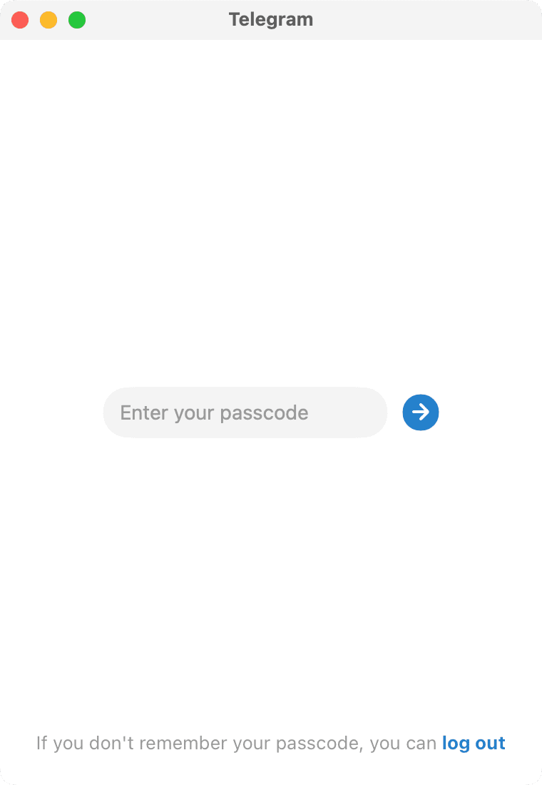 App lock in Telegram app on Mac