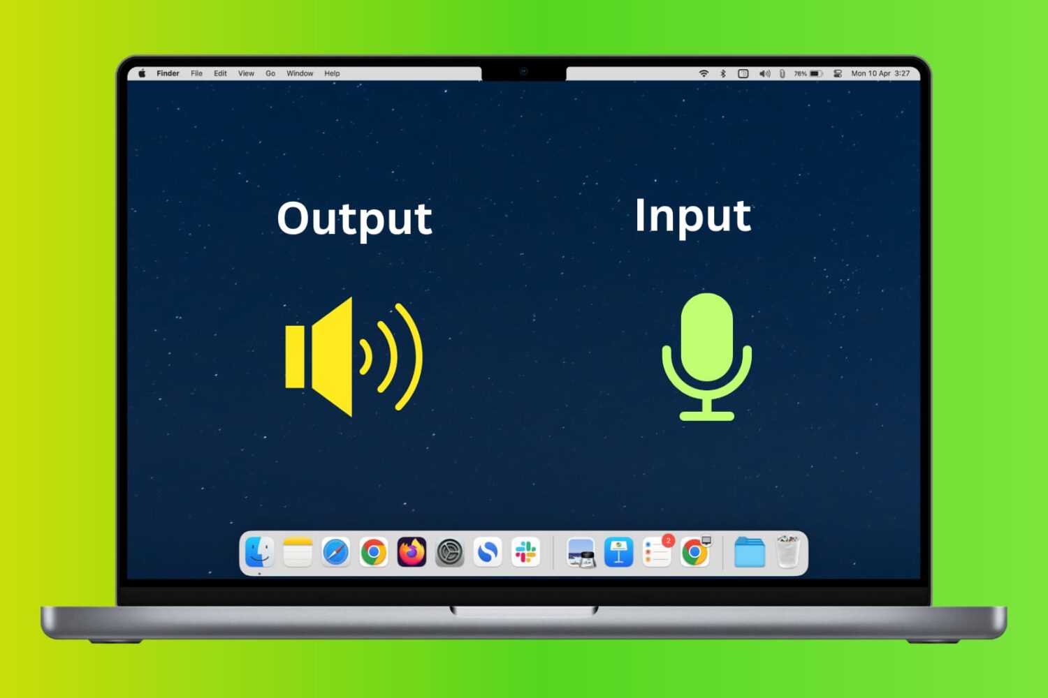 Audio output and input on Mac
