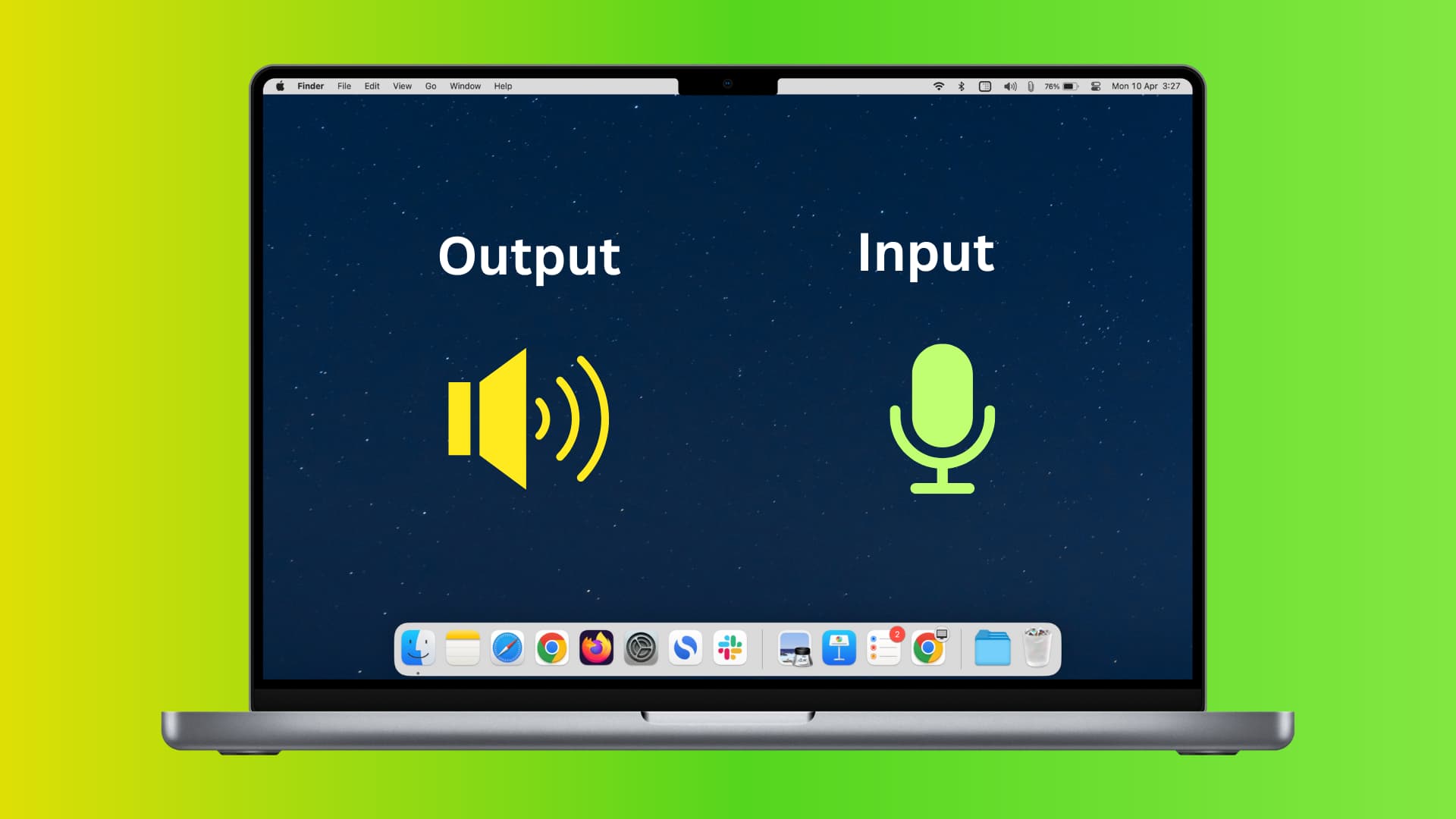 Audio output and input on Mac