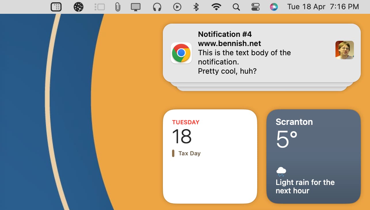 Chrome notifications in Mac Notification Center