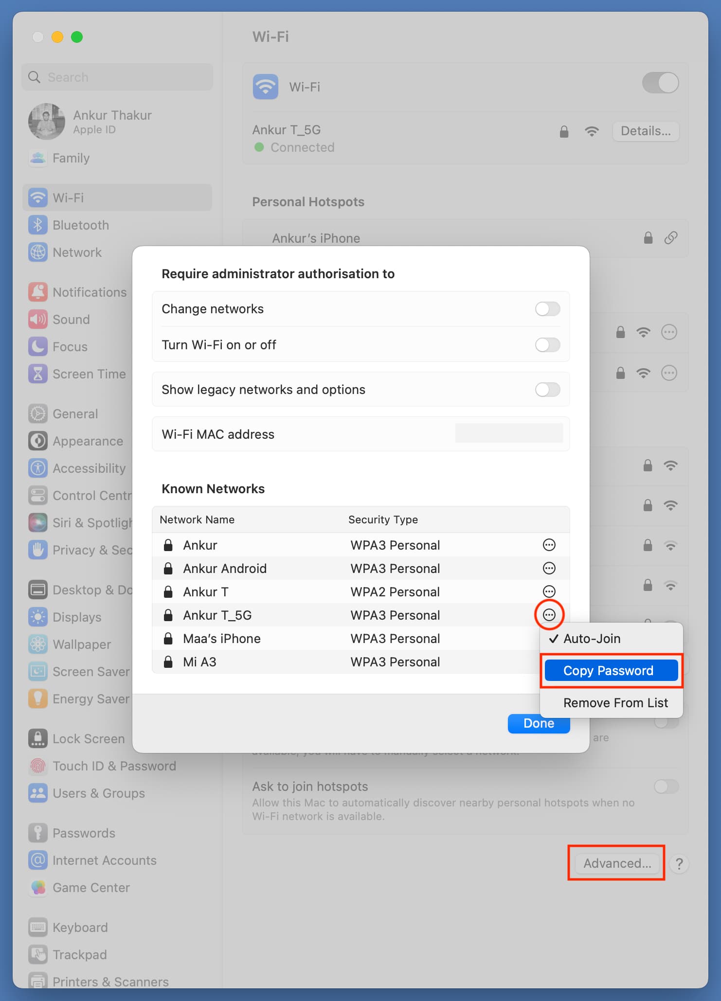 Copy password of any known Wi-Fi network on Mac