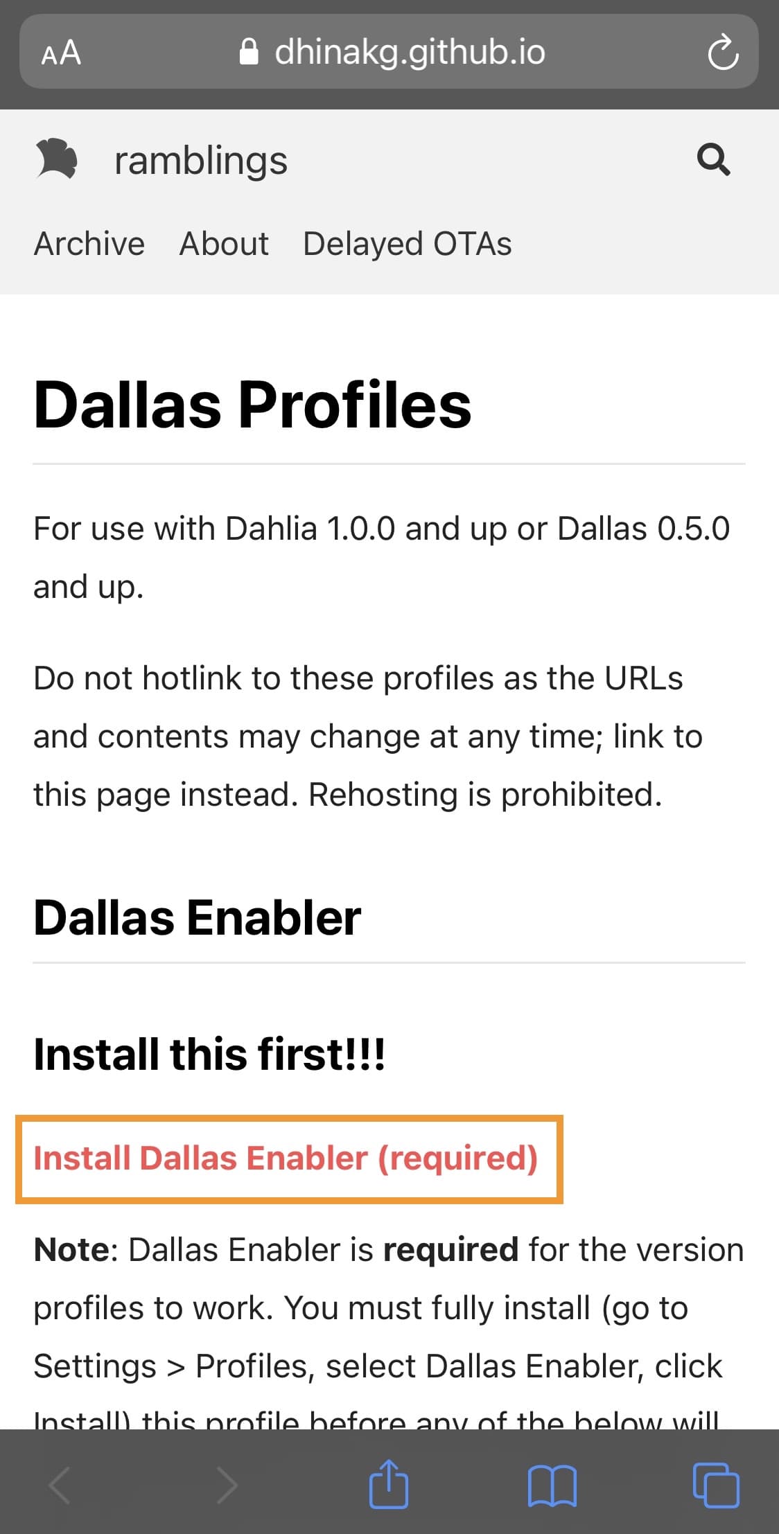 Install Dallas Enabler.