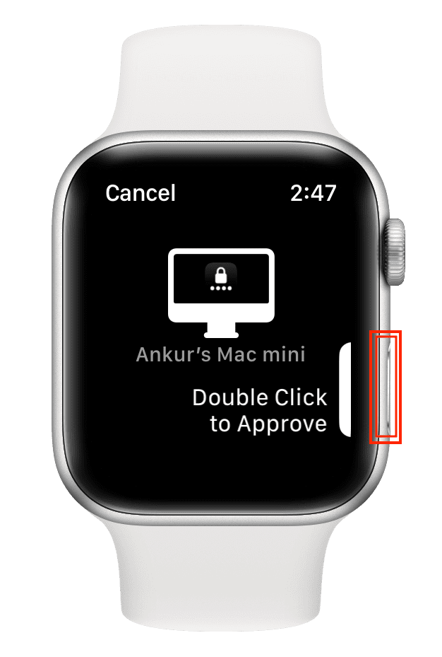 Double Click Apple Watch side button to approve authentication on Mac