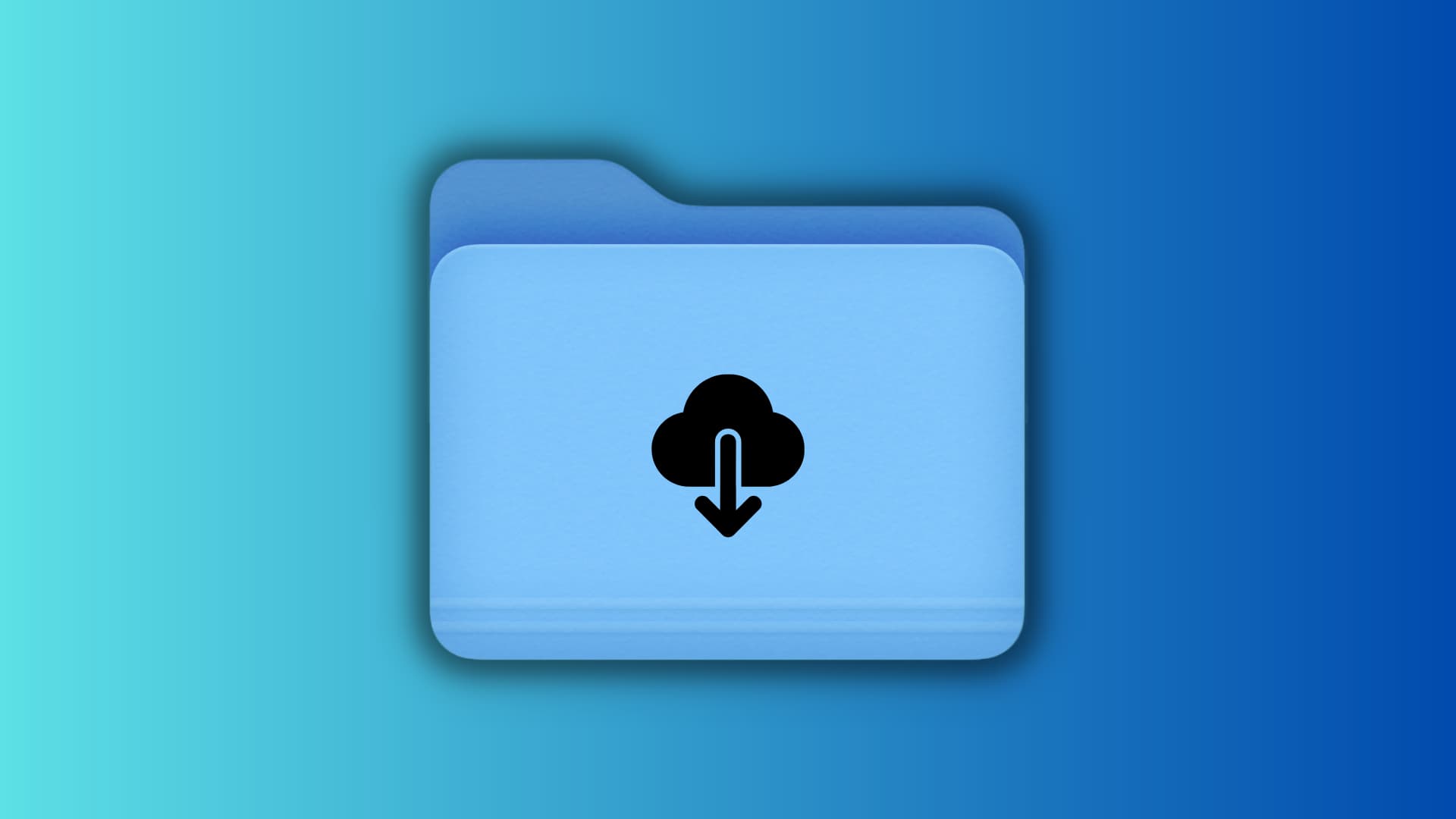Mac Finder folder icon with a download icon over it