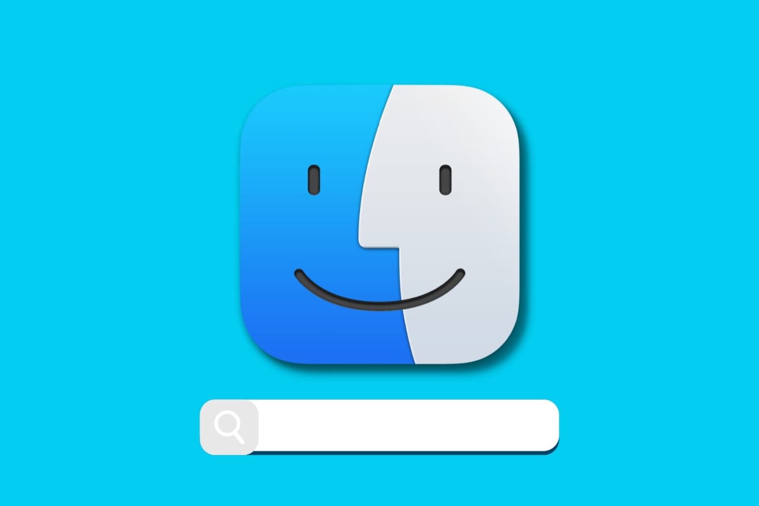 Mac Finder icon with a search bar below it