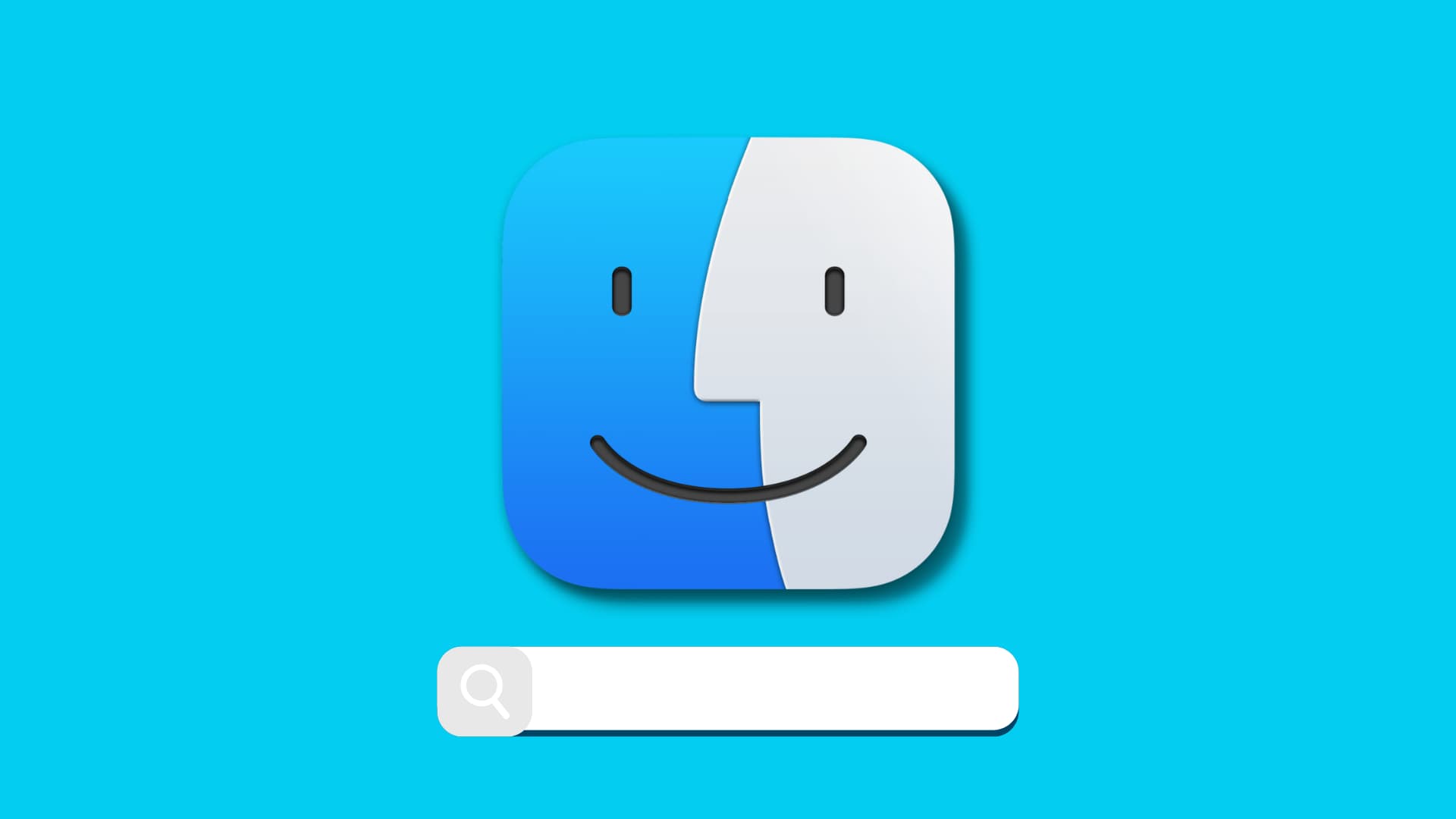 Mac Finder icon with a search bar below it