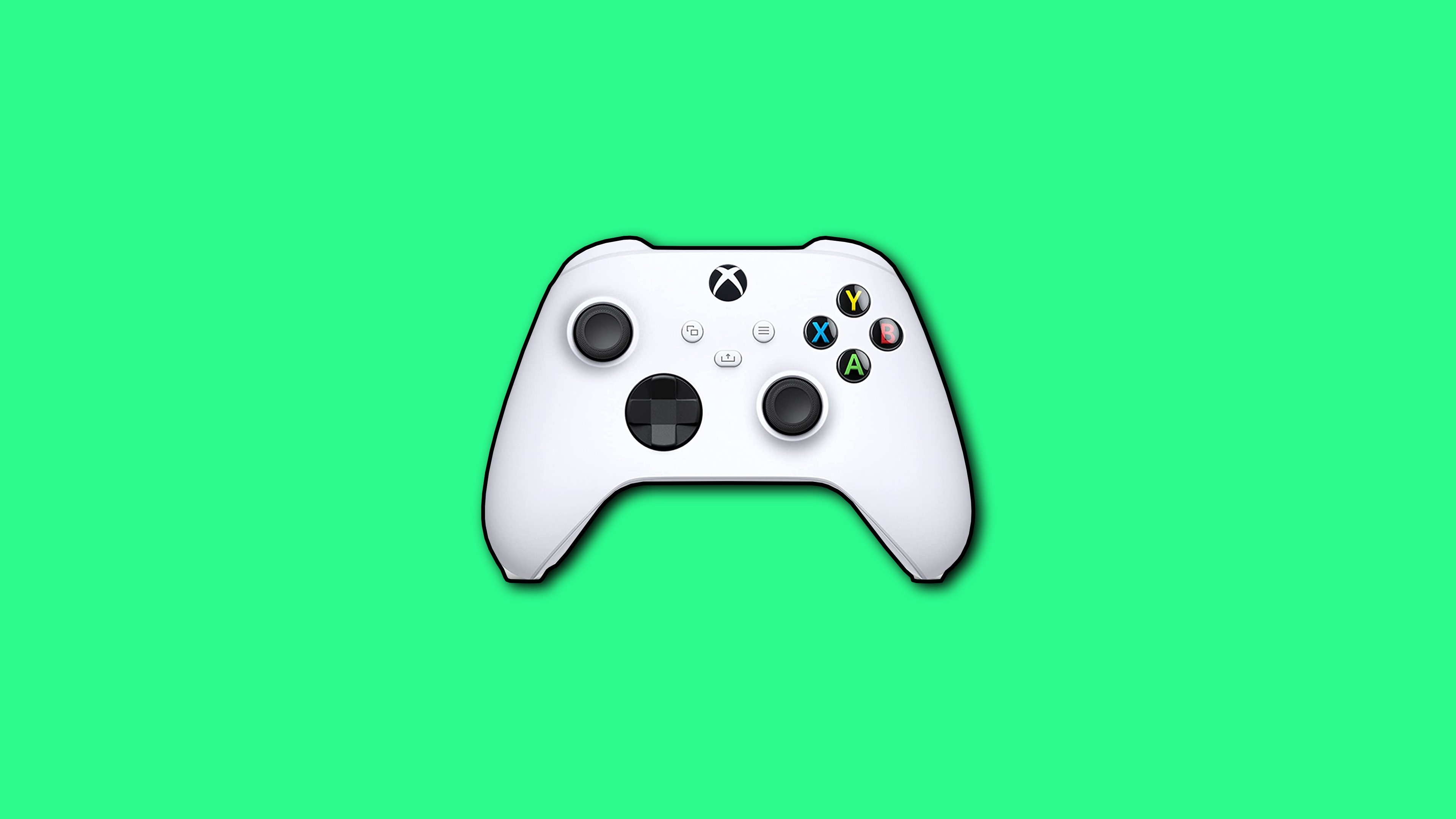Xbox controller set agains a solid pastel green background