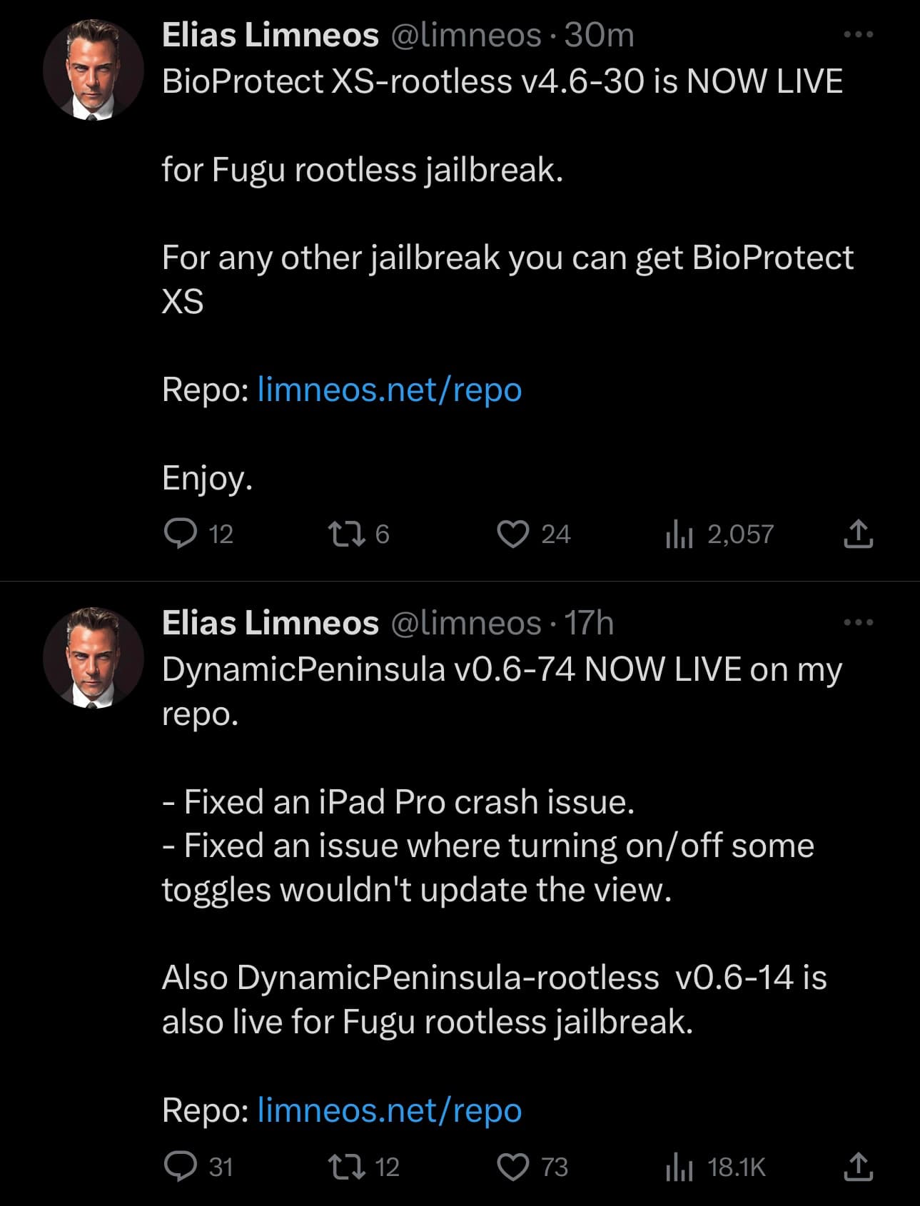 Limneos updates BioProtect XS and DynamicPeninsula for rootless.