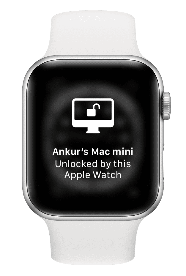 Mac unlocked by Apple Watch confirmation alert