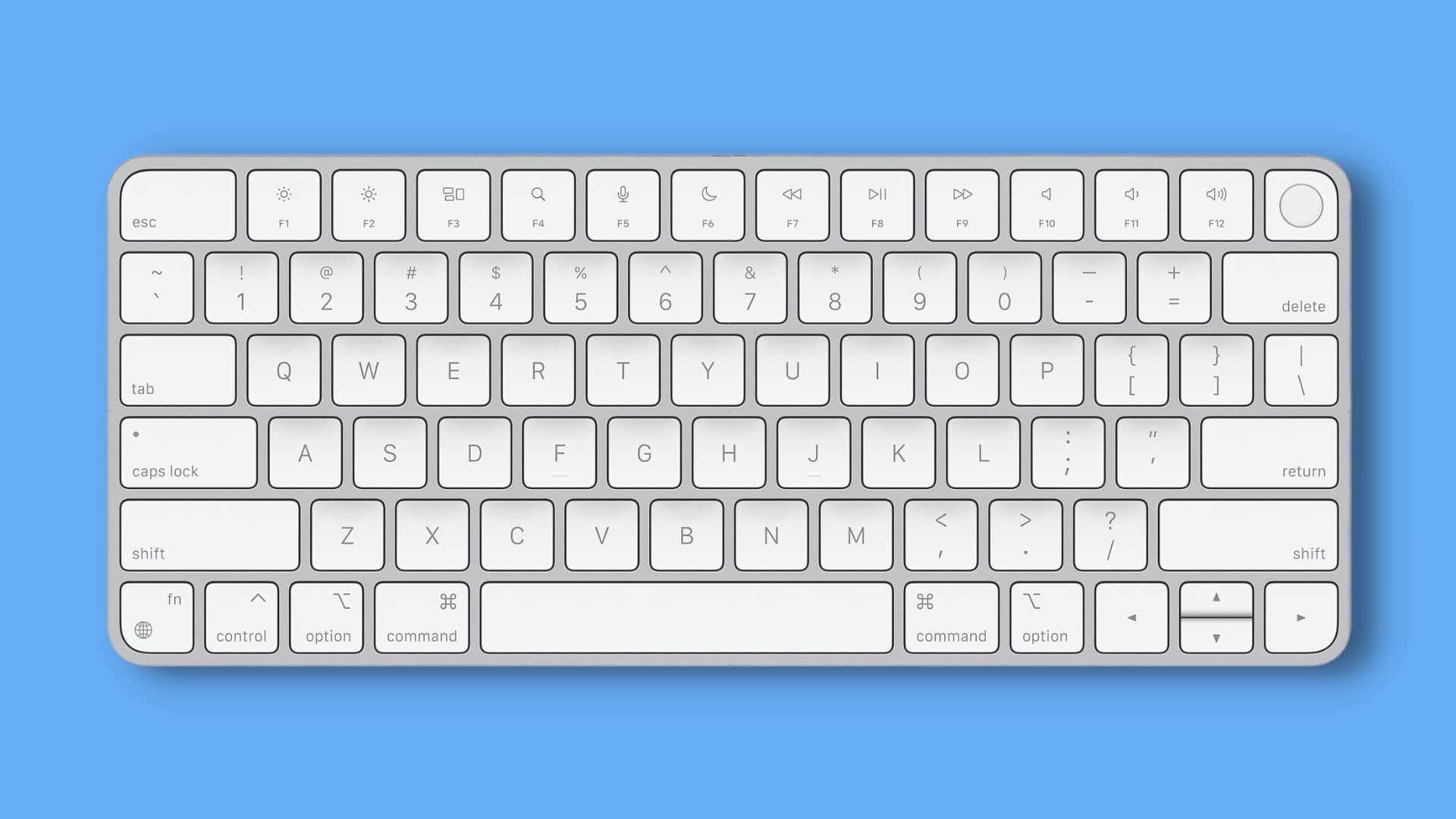Magic Keyboard with Touch ID on blue background