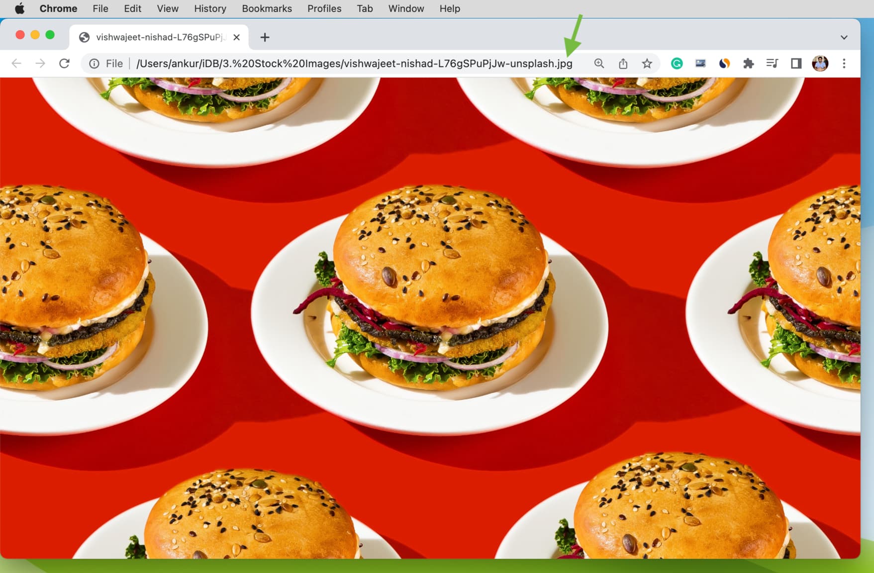 Opening an image in Chrome on Mac