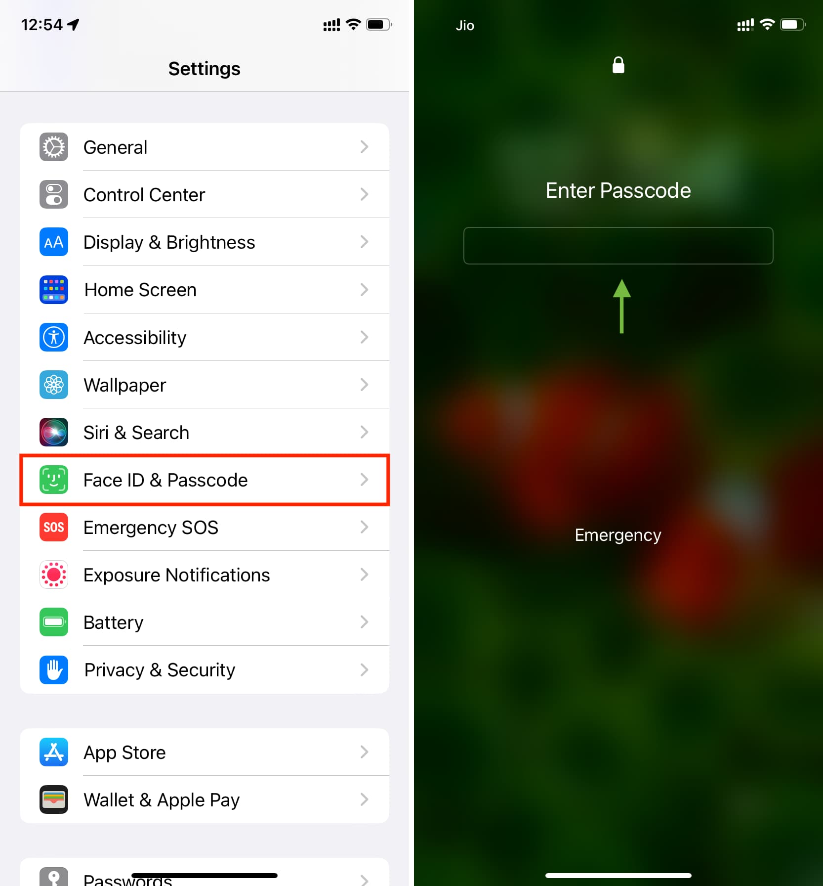 Lock Screen passcode on iPhone