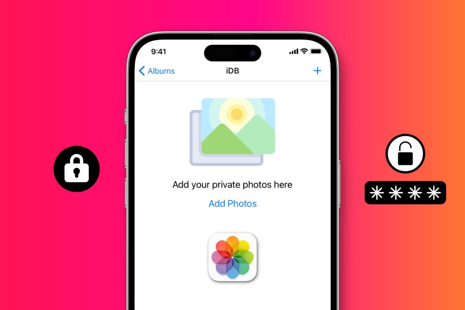 Password-protect photos on iPhone