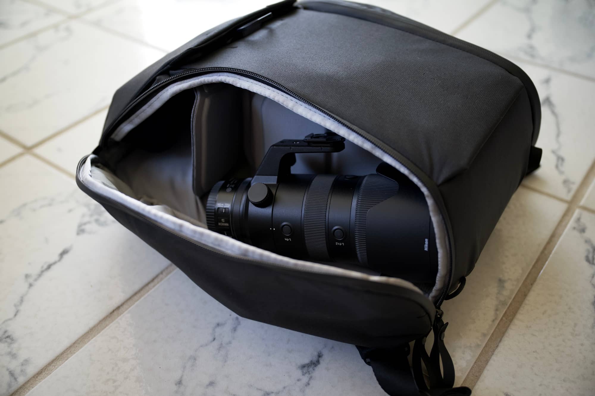 Peak Design Everyday Backpack Telephoto Lens.