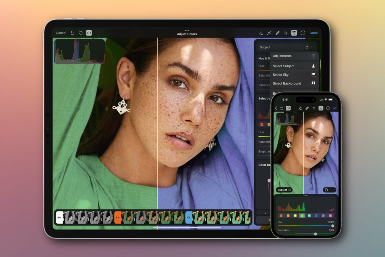 Adjusting colors in Photomath for iPhone and iPad