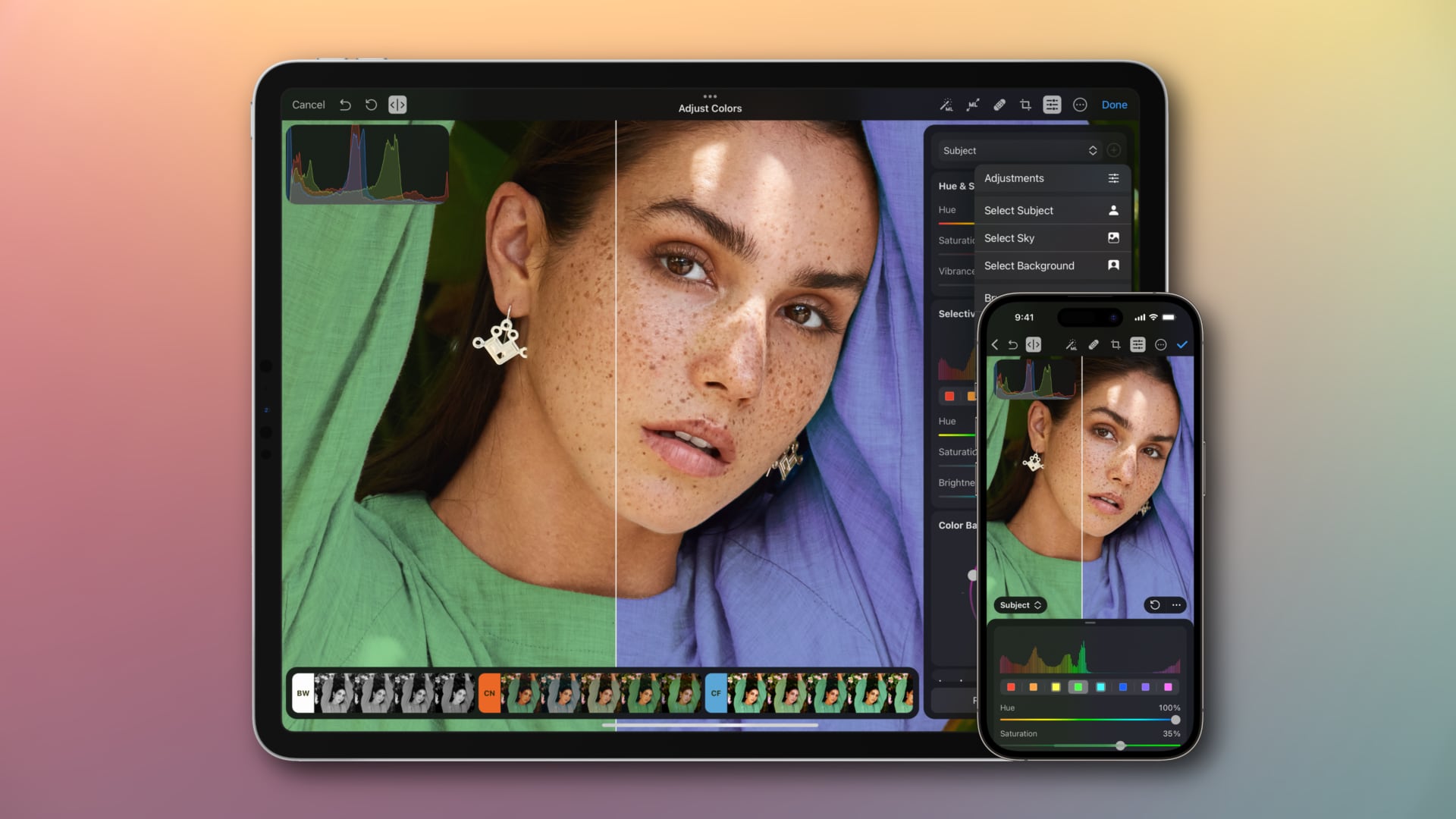Adjusting colors in Photomath for iPhone and iPad