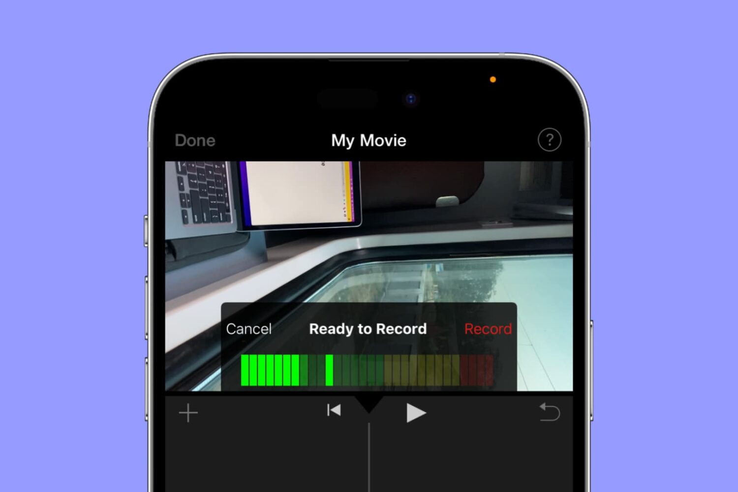 Recording voiceover in iMovie on iPhone