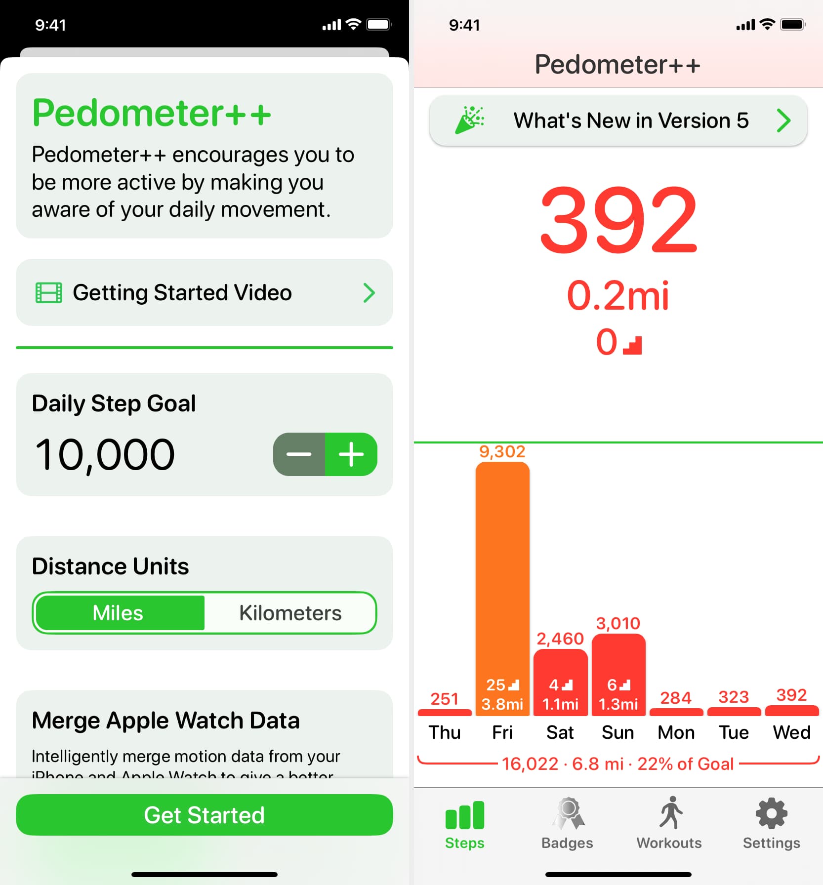 Setting up Pedometer app on iPhone